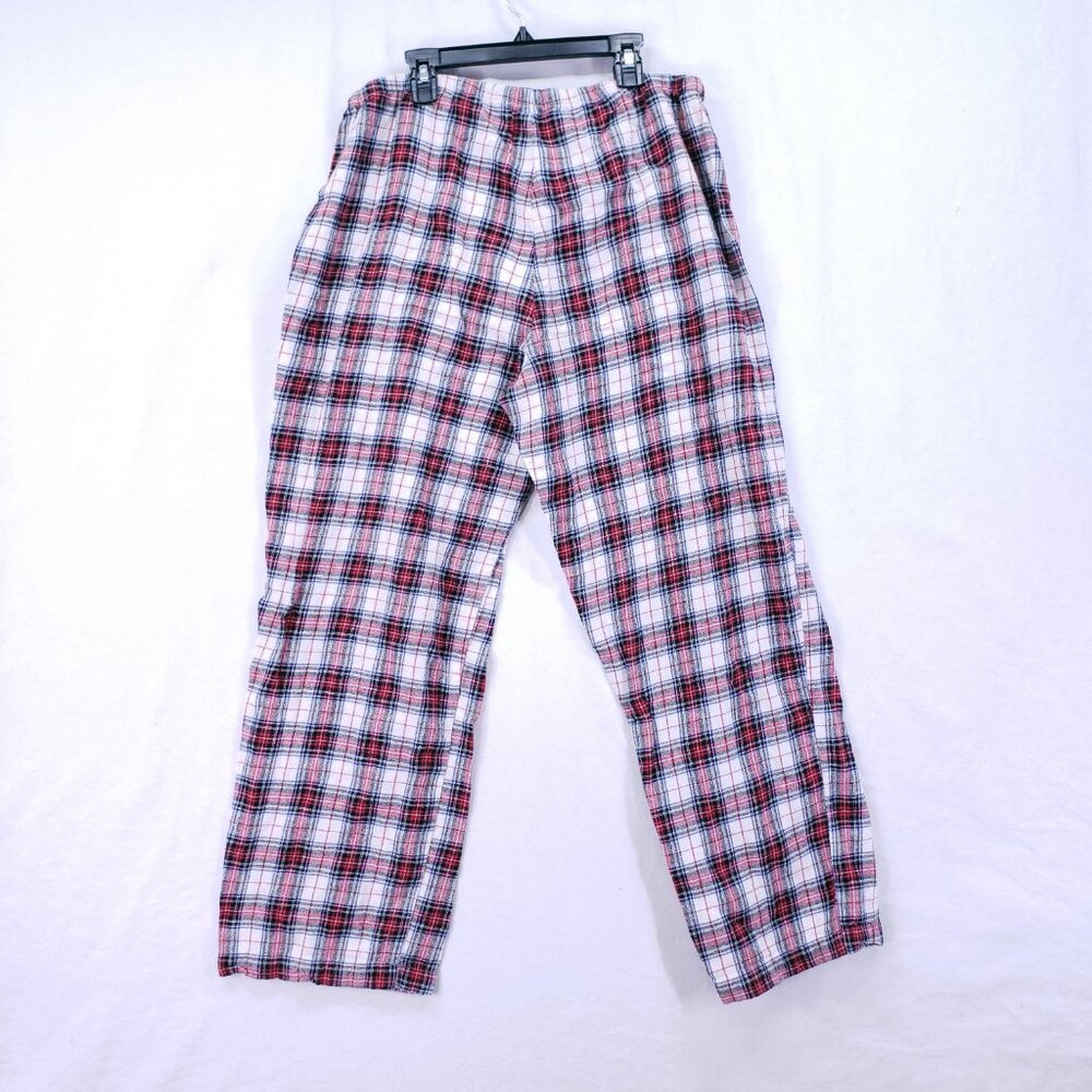 Lauren Ralph Lauren Red Plaid Cotton Flannel Sleepwear Pajama Top n Pants Set XL - Picture 16 of 16
